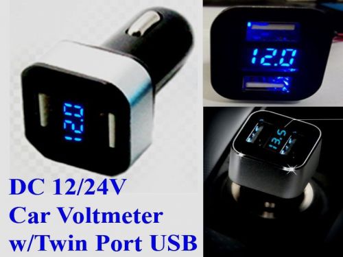 Digital led car voltmeter cigarette lighter voltage gauge 3.1a dual usb charger