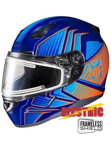 Hjc cl-17 redline snow helmet w/frameless electric shield blue/orange