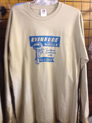 Long sleeve evinrude vintage outboard boat motor shirt 5.5 18 10 hp