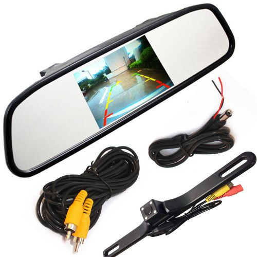 For hongda 4.3&#034; mirror monitor color 170°car rear view backup reverse camera kit
