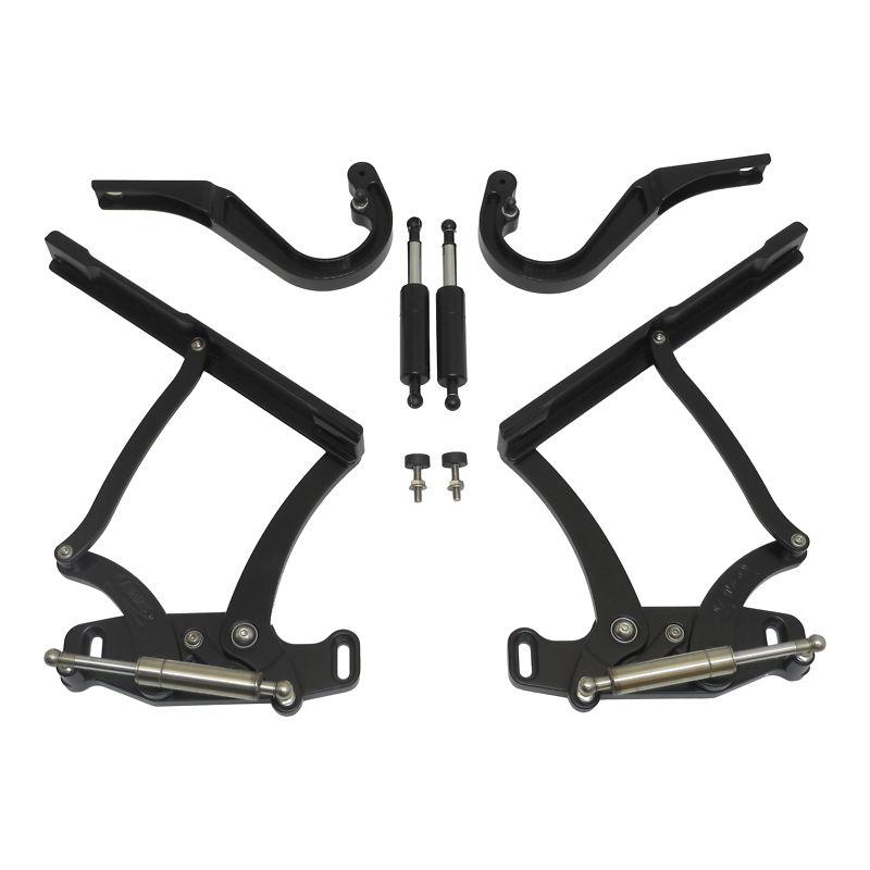 67 68 69 camaro billet hood and trunk hinge kit w/stoppers black. made in usa