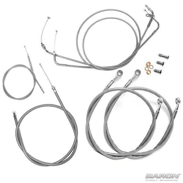 Baron cable/brake line kit for 18" h-bar fits yamaha v-star 1100 clsc ca 99-11
