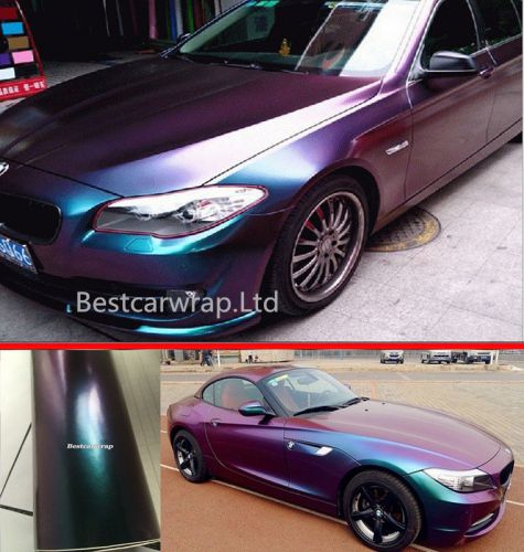 Purple green glossy chameleon vinyl entire car wrap 50ft x 5ft adhesive film bcw