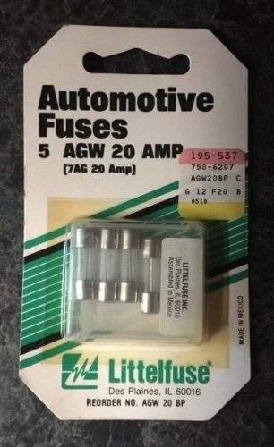 Agw 20 amp automotive fuses littelfuse 7ag 20 amp - 5 pack