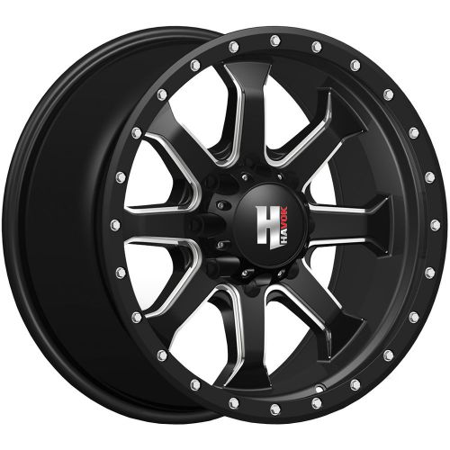 18x9 black milled h105 8x6.5 -12 rims open country rt 35x12.50r18lt tires