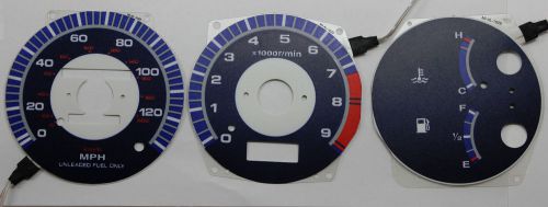 130mph blue reverse glow gauge luminescent face w/ tach for 92-93 infiniti g20