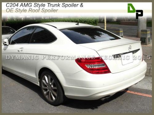 #650 white amg trunk spoiler &amp; oe roof wing for m-benz c204 c-class coupe 12-14