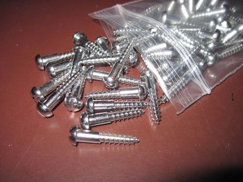Chrome plated brass wood screws #10 x 1 round head slotted 53 pc for marine use
