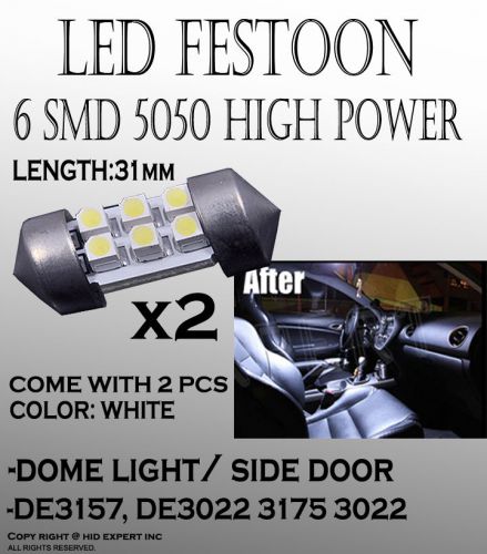 Icbeamer 2pcs 31mm led car doom light bulbs 6428 6-smd car lamp festoo pk4410