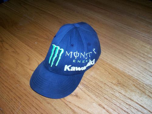 Kawasaki monster energy hat green and black fitted medium hat not blue!!!!