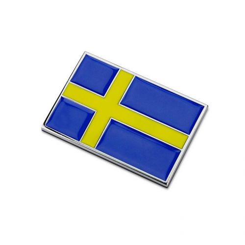 1x new metal sweden swedish flag decal car chrome side body emblem sticker badge