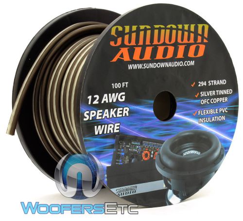 Sundown audio 12 awg black white 100ft ofc silver tinned copper subwoofer wire