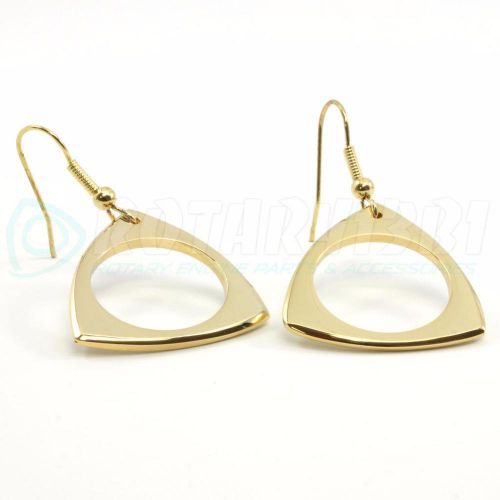 Rotor shaped hoop earring - gold - rotary wankel rx7 rx8 rx2 rx3 rx4 12a 13b 20b