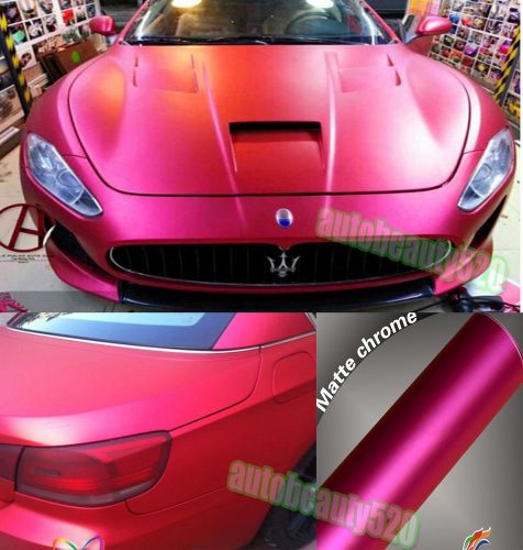 Optional - car satin matte metallic chrome vinyl wrap sticker film cbw rose red