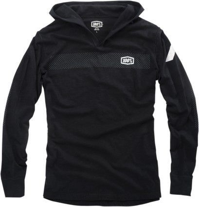 100% gravel mens pullover hoodie black/white