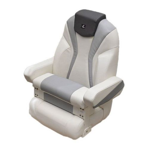 Larson lxi white / plata reclining boat captains bolster seat chair 8307-1446