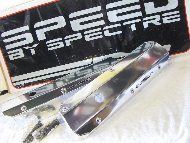 Fabricated aluminum polished tall valve covers  small block ford><>302-351-5.0l