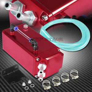 Square style billet aluminum 750ml oil catch reservoir breather tank/can red