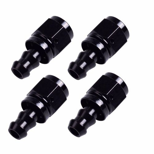 4x black straight push lock fuel oil air hose end fitting adaptor an4 4-an