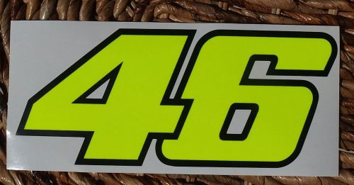 Valentino rossi 46 decals  1 stickers yellow fluorescent big size cm 21x9 - 2016