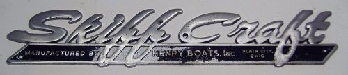 Very nice marine skiff craft boat emblem tag dealer henry boats plain city ohio