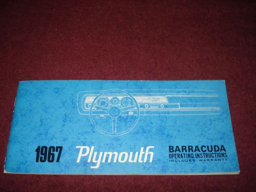 1967 plymouth barracuda owner&#039;s manual / owner&#039;s guide / very rare original!!