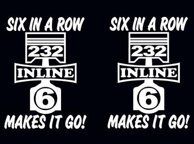 232 inline 6 piston decal set straight six engine emblem sticker i6 decals