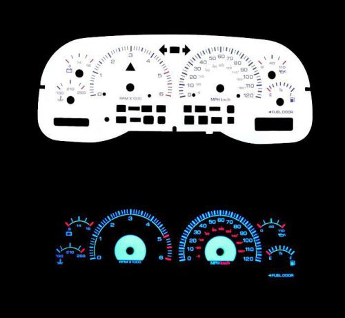 New 97-00 dodge dakota / durango blue indiglo glow white gauges 97 98 99 00