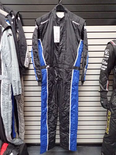 New impact team one plus driving suit large black/blue sfi 3.2a/5 usa made