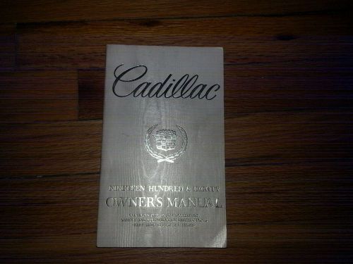 1980 nineteen hundred &amp; eighty cadillac owner&#039;s manual guide book 16161