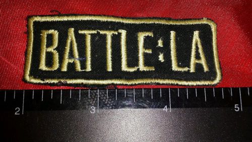 Battle la black and gold rectangle embroidered patch 1&#034;× 2 3/4&#034;