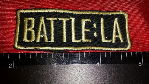 Battle la black and gold rectangle embroidered patch 1"× 2 3/4"