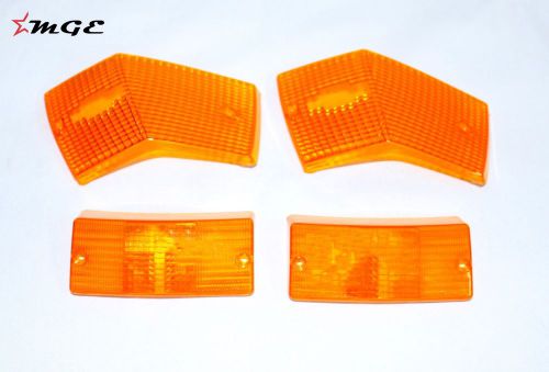 Vespa px lml set of 4 blinker lens front + rear amber - brand new @mge