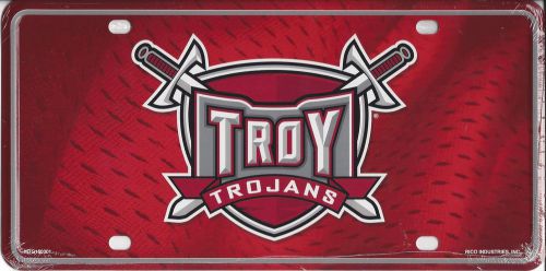 Troy trojans metal license plate