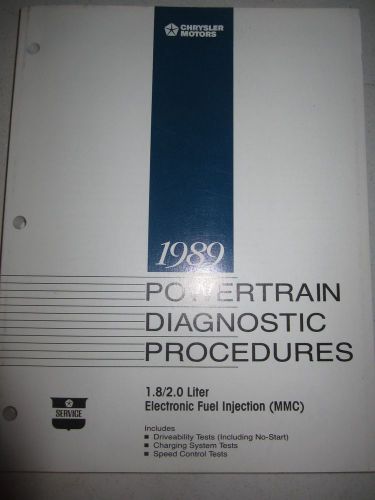 1989 powertrain diagnostic service manual chrysler 1.8l 2.0l efi mmc