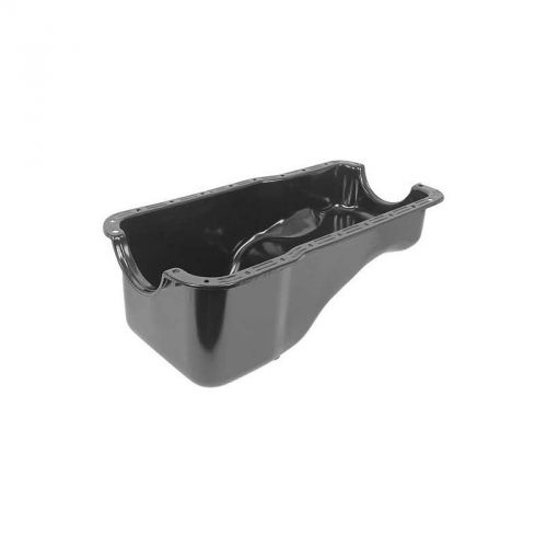Oil pan - painted black - has the drain plug on the side of the pan like the