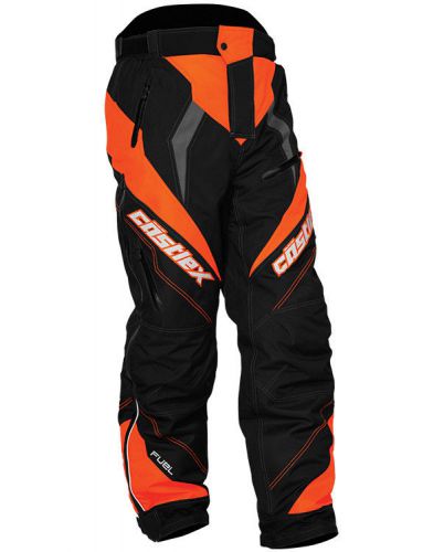 Castle mens flo orange/black fuel g5 snowmobile pants snow snowcross