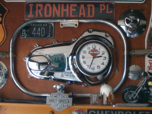 Easy rider &#034;attitude&#034; mancave wall clock by dis-abled harley-davidson biker