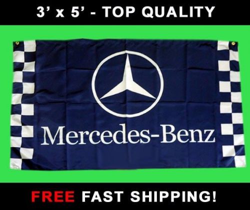 Mercedes benz racing flag - new 3' x 5' banner - e500 slr sls slk230 slk32 c32