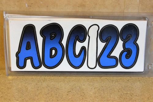 3 inch blue/black shaded boat letters,stickers and numbers kit