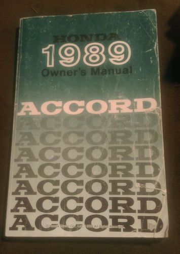 1989 honda accord owners manual