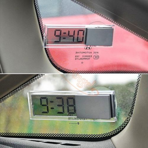 Car dashboard windshield electronic mini lcd display digital auto clock w sucker