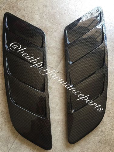 2015 2016 - mustang gt roush heat extractors vents - carbon hydrodipped custom
