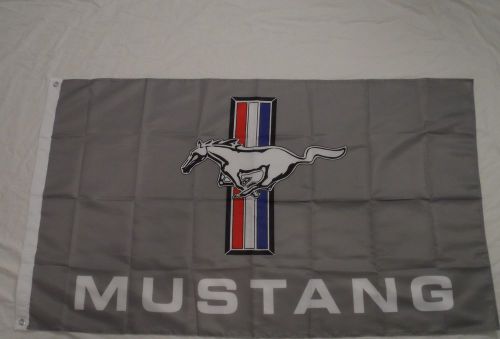 Ford mustang 3 x 5 gray polyester banner flag man cave garage muscle car!!!