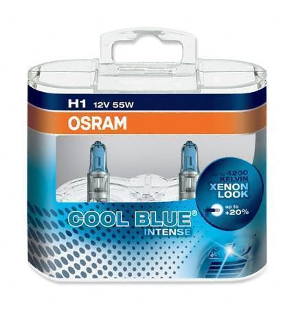 H1 osram cool blue intense 55w 12v high beam bulbs main hi headlight headlamp