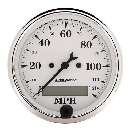 Autometer 1688 old tyme white electric programmable speedometer