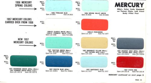 1956 1957 mercury monterey montclair turnpike paint chips 57 sherwin williams 3