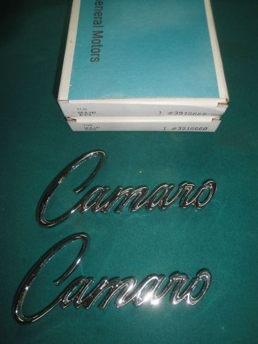68 69 camaro z28 dz 302 l78 copo nos gm fender emblems 3916660 pair nice!!