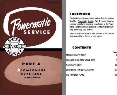 Chevrolet 1956 - powermatic service - part 4 component overhaul (valve bodies)