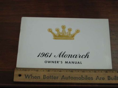 1961 monarch - ford canada owner&#039;s manual (cdn) nos